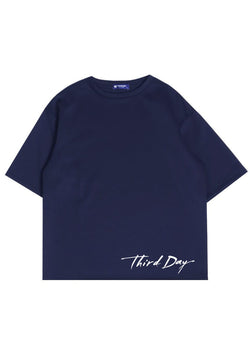 MTT84 kaos oversized estetik bahan tebal scubalux "thirdday long sign" navy
