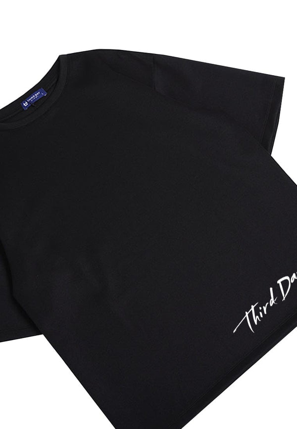 MTT85 kaos oversized estetik bahan tebal scubalux "thirdday long sign" hitam