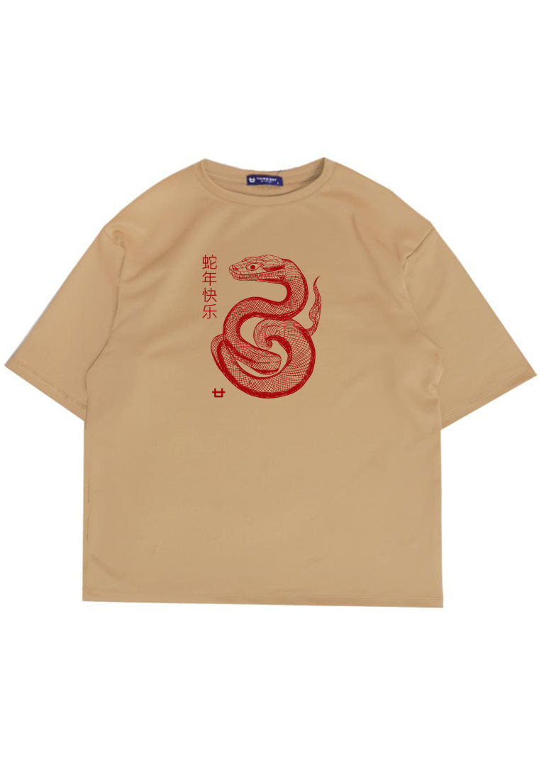 MTT88 baju kaos imlek oversize bahan scubalux 210gsm "polymesh snake" khaki