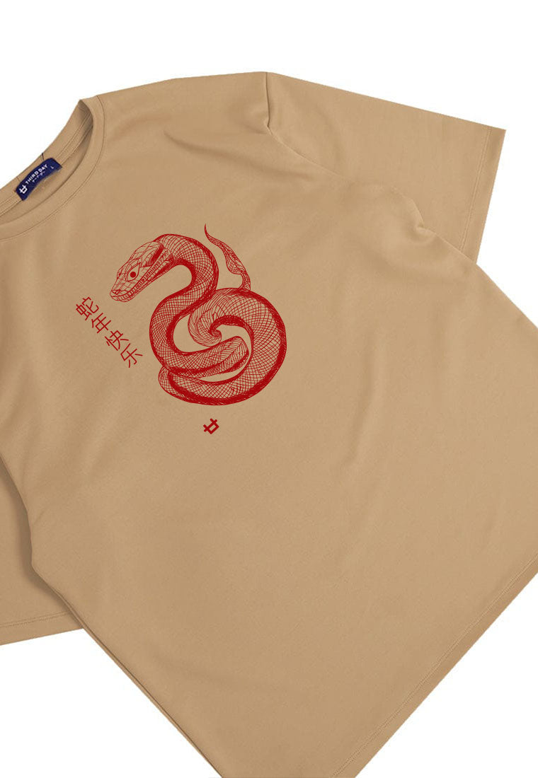 MTT88 baju kaos imlek oversize bahan scubalux 210gsm "polymesh snake" khaki