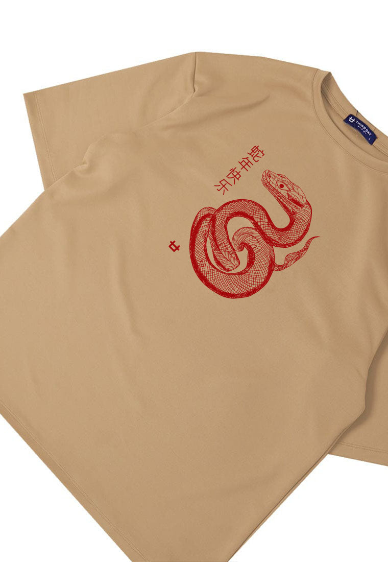MTT88 baju kaos imlek oversize bahan scubalux 210gsm "polymesh snake" khaki