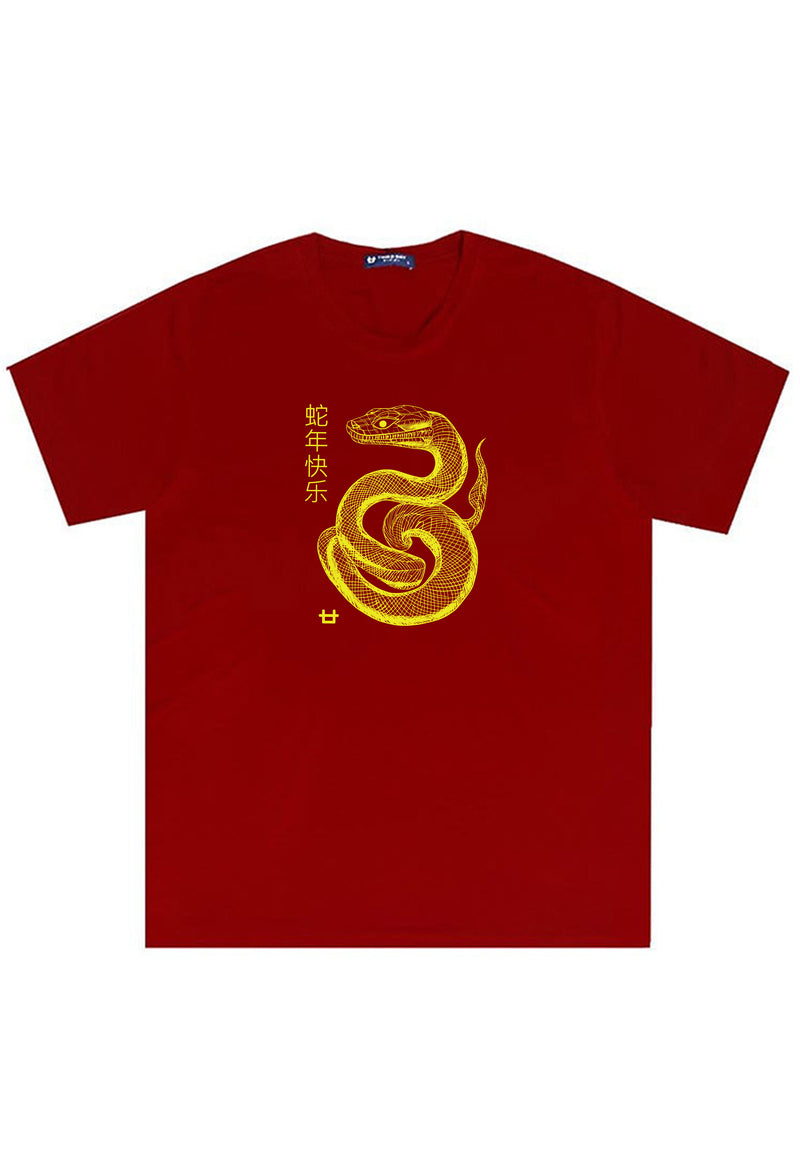 MTT91 baju kaos imlek tangan pendek instacool "polymesh snake" merah maroon