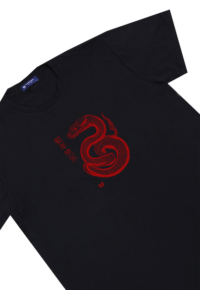 MTT92 baju kaos imlek tangan pendek instacool "polymesh snake" hitam