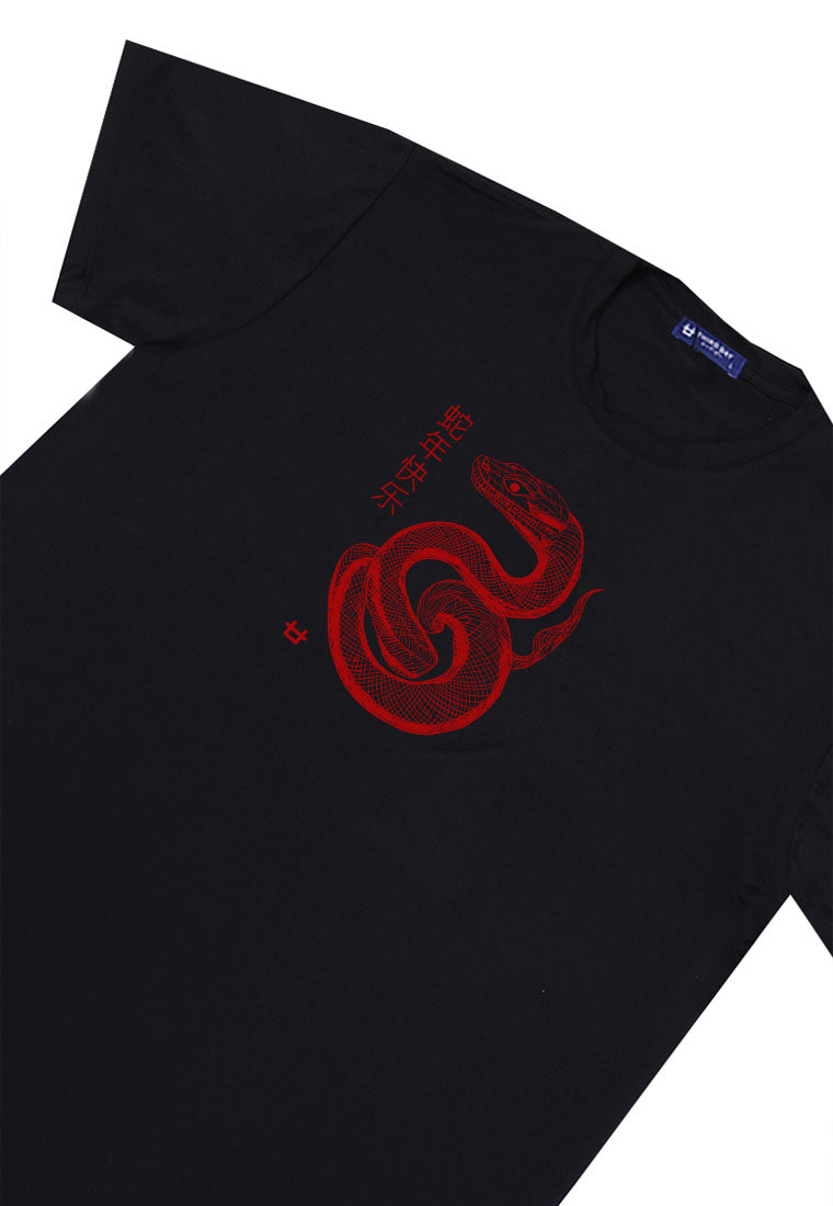 MTT92 baju kaos imlek tangan pendek instacool "polymesh snake" hitam