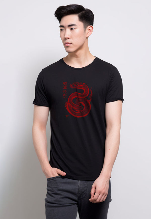 MTT92 baju kaos imlek tangan pendek instacool "polymesh snake" hitam