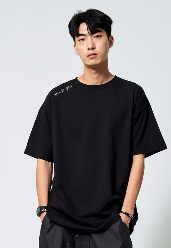 MTU05 Kaos Oversize Premium Bahan Tebal Scubalux "shoulder katakana" hitam