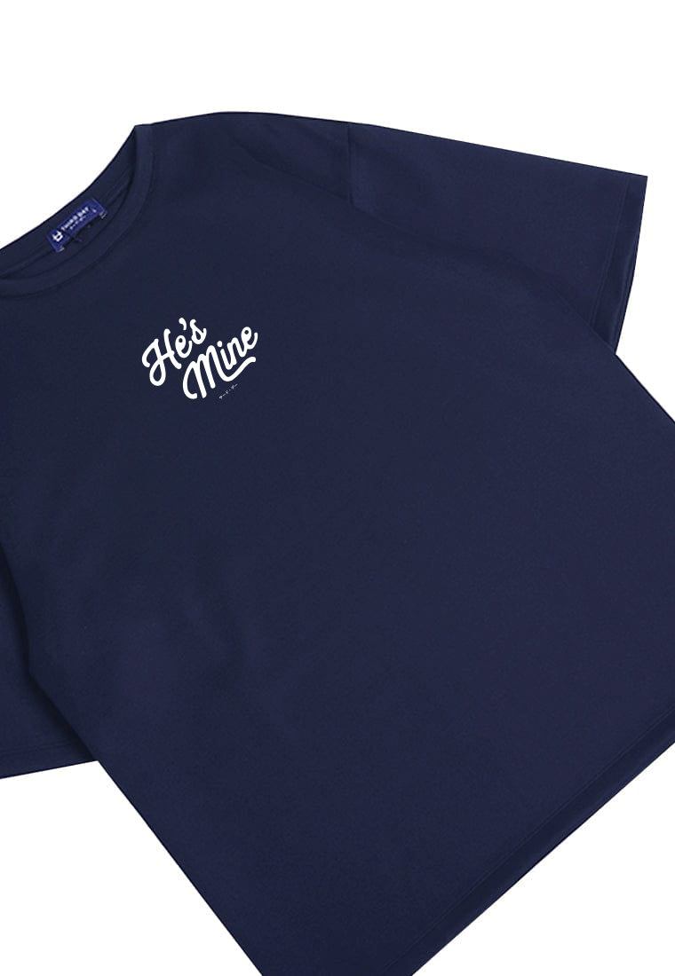 MTU19 kaos couple pasangan oversize bahan tebal scubalux "he's mine" navy