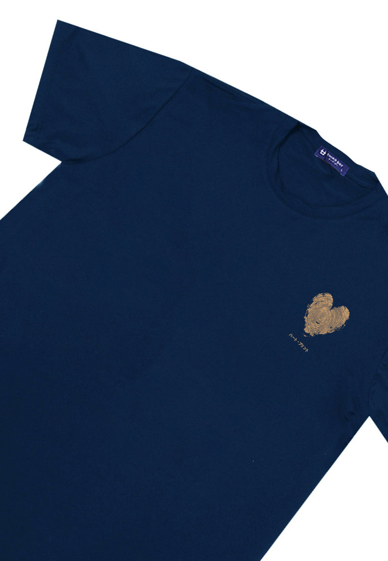 MTU30 kaos couple pasangan keren wanita lengan pendek "heart scribble" navy