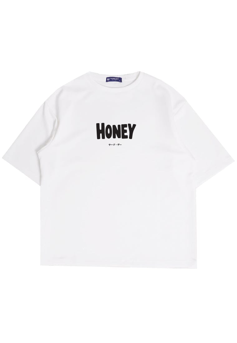 MTU41 kaos couple keren oversize scuba "honey-salt" putih