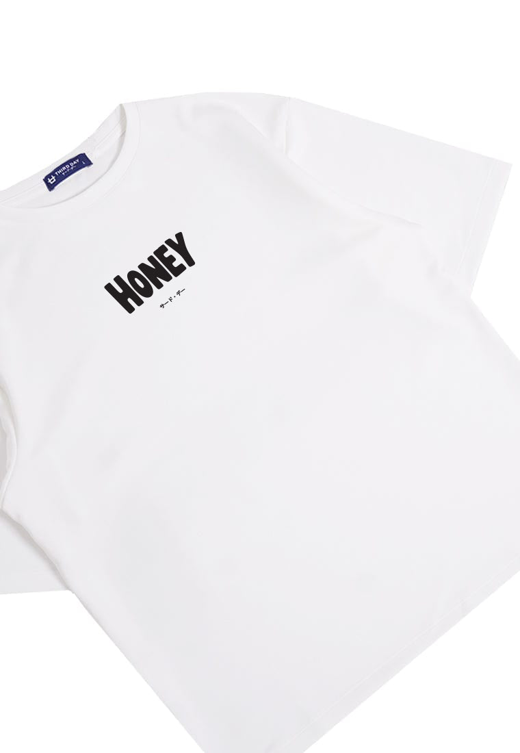 MTU41 kaos couple keren oversize scuba "honey-salt" putih