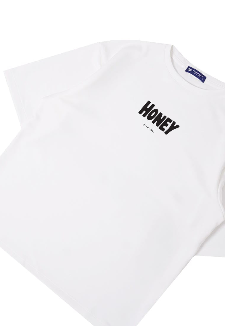 MTU41 kaos couple keren oversize scuba "honey-salt" putih