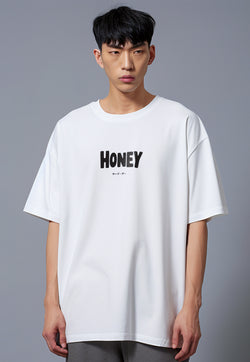 MTU41 kaos couple keren oversize scuba "honey-salt" putih