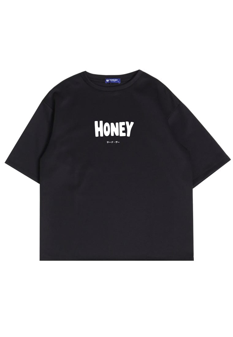 MTU42 kaos couple keren oversize scuba "honey-salt" hitam