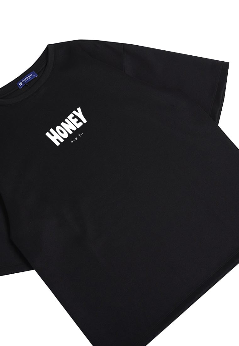 MTU42 kaos couple keren oversize scuba "honey-salt" hitam