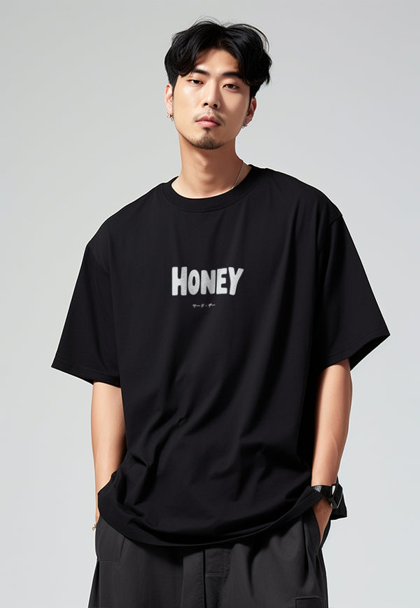 MTU42 kaos couple keren oversize scuba "honey-salt" hitam
