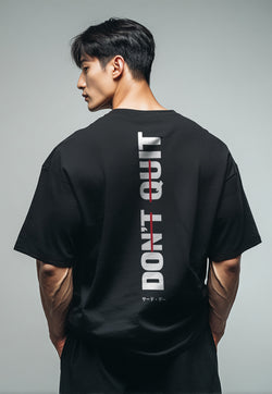 MTU57 Kaos Oversize Gym Bahan Tebal "dont quit" hitam