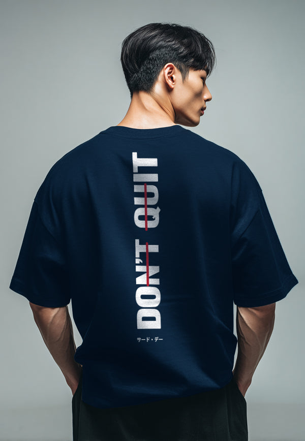 MTU58 Kaos Oversize Gym Bahan Tebal "dont quit" navy