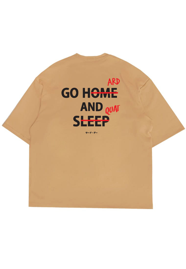 MTU90 Kaos Oversize Gym Scuba Tebal "go hard and squat" khaki