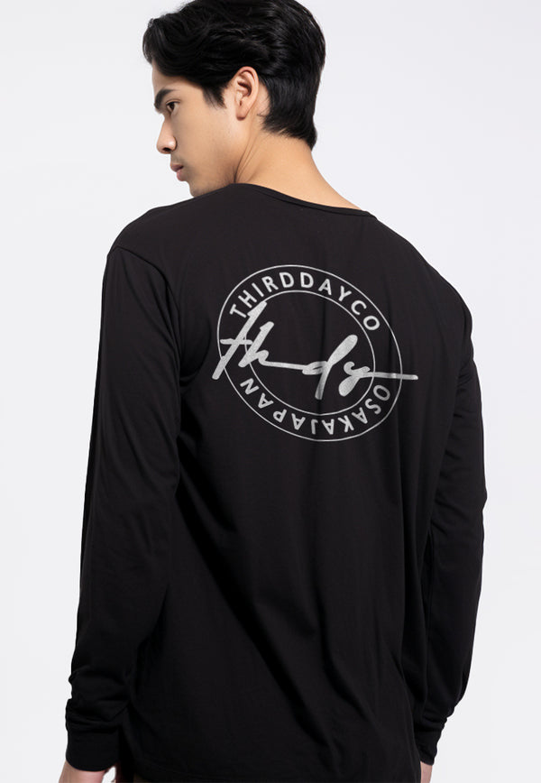MTV06 kaos lengan panjang premium arm "thdysign stamp" hitam