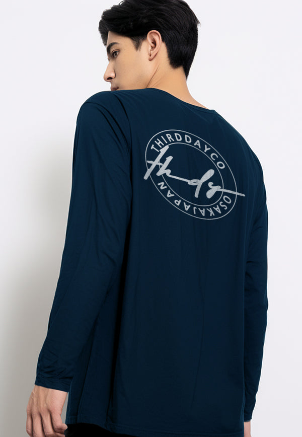 MTV08 kaos lengan panjang premium arm "thdysign stamp" navy
