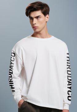 MTV11 kaos lengan panjang premium arm "thirddayco" putih