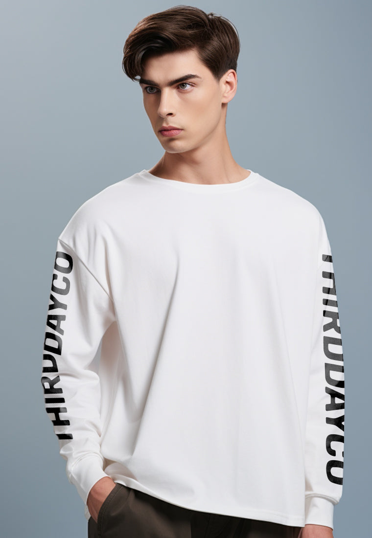 MTV11 kaos lengan panjang premium arm "thirddayco" putih