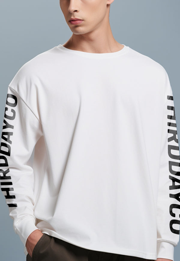 MTV11 kaos lengan panjang premium arm "thirddayco" putih