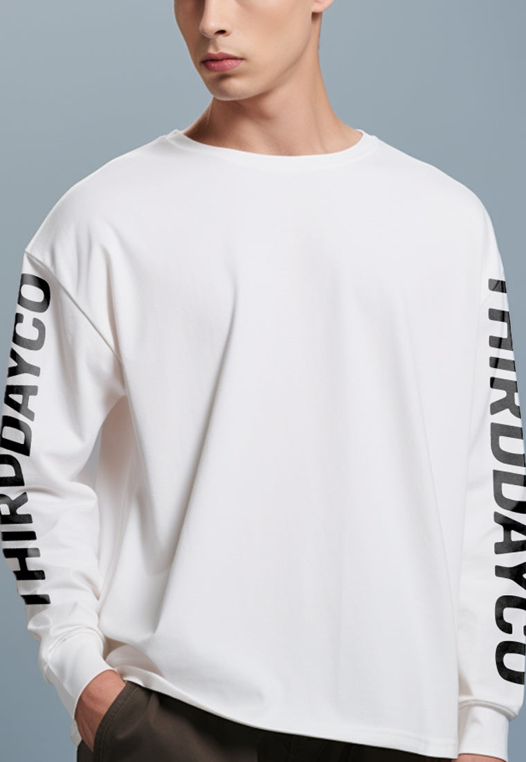 MTV11 kaos lengan panjang premium arm "thirddayco" putih
