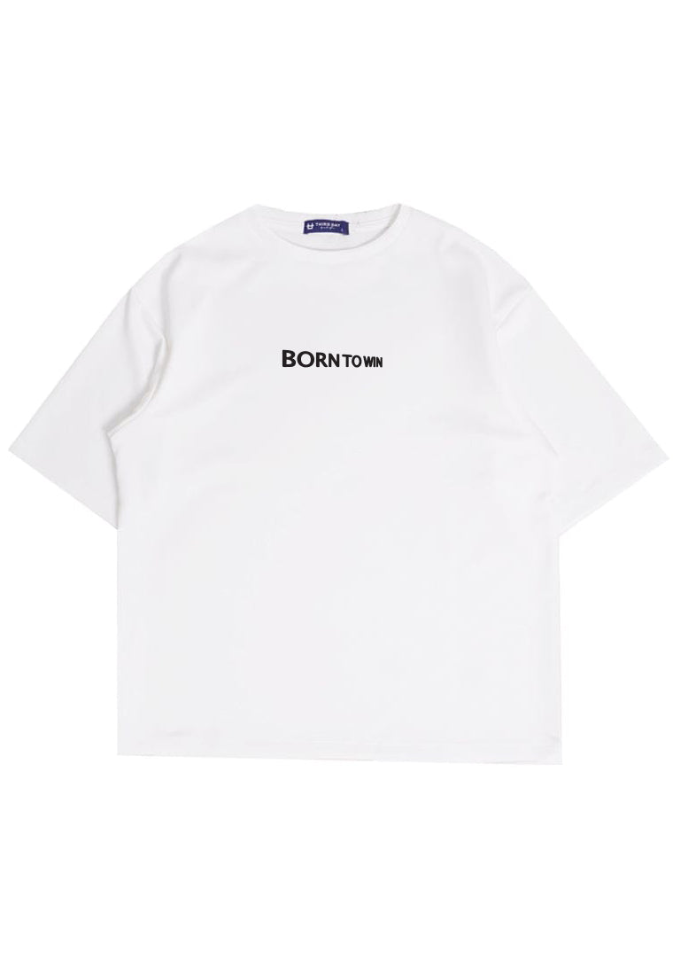 MTV12 oversize kaos unisex scubalux "born to win" putih