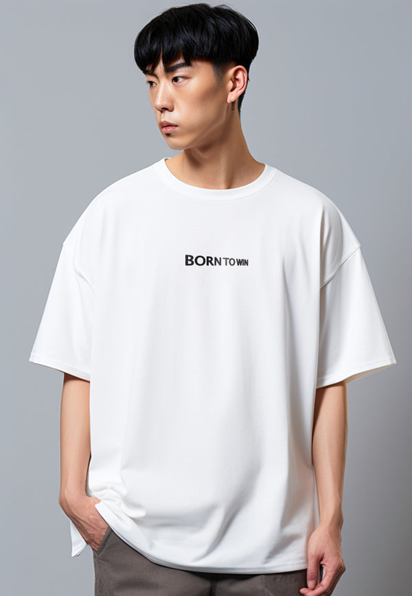 MTV12 oversize kaos unisex scubalux "born to win" putih