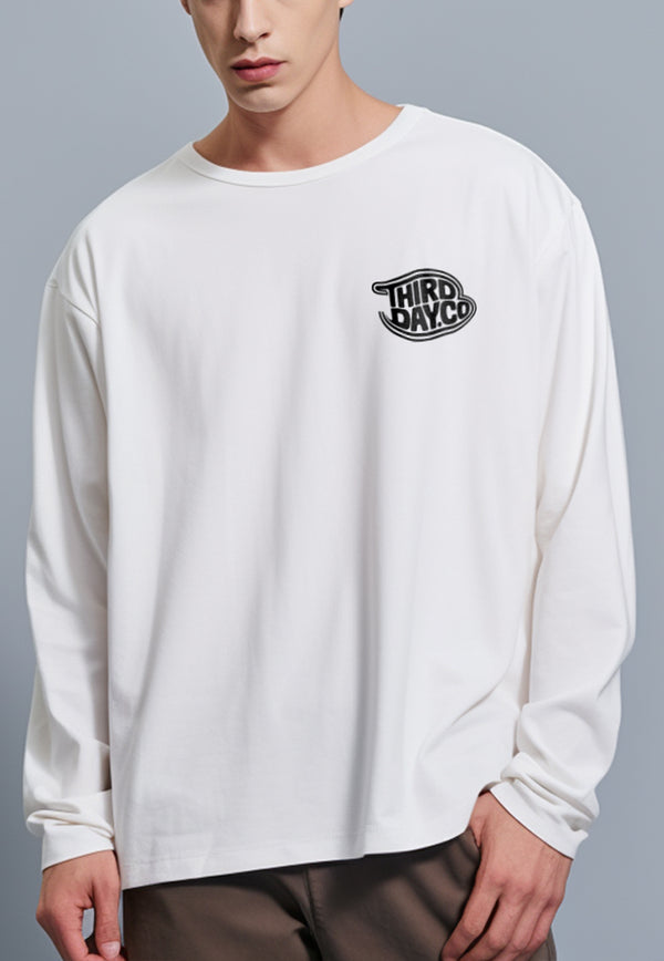 MTV16 kaos lengan panjang premium instacool "thirddayco fish dakir" putih