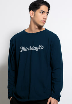 MTV21 kaos lengan panjang premium instacool "thirddayco serif" navy