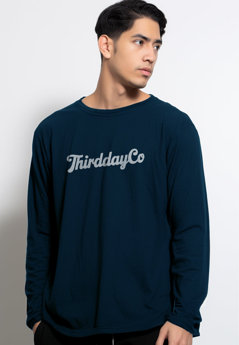 MTV21 kaos lengan panjang premium instacool "thirddayco serif" navy