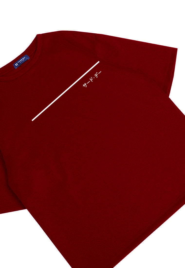 MTV24 oversize kaos unisex scubalux line over katakana merah maroon