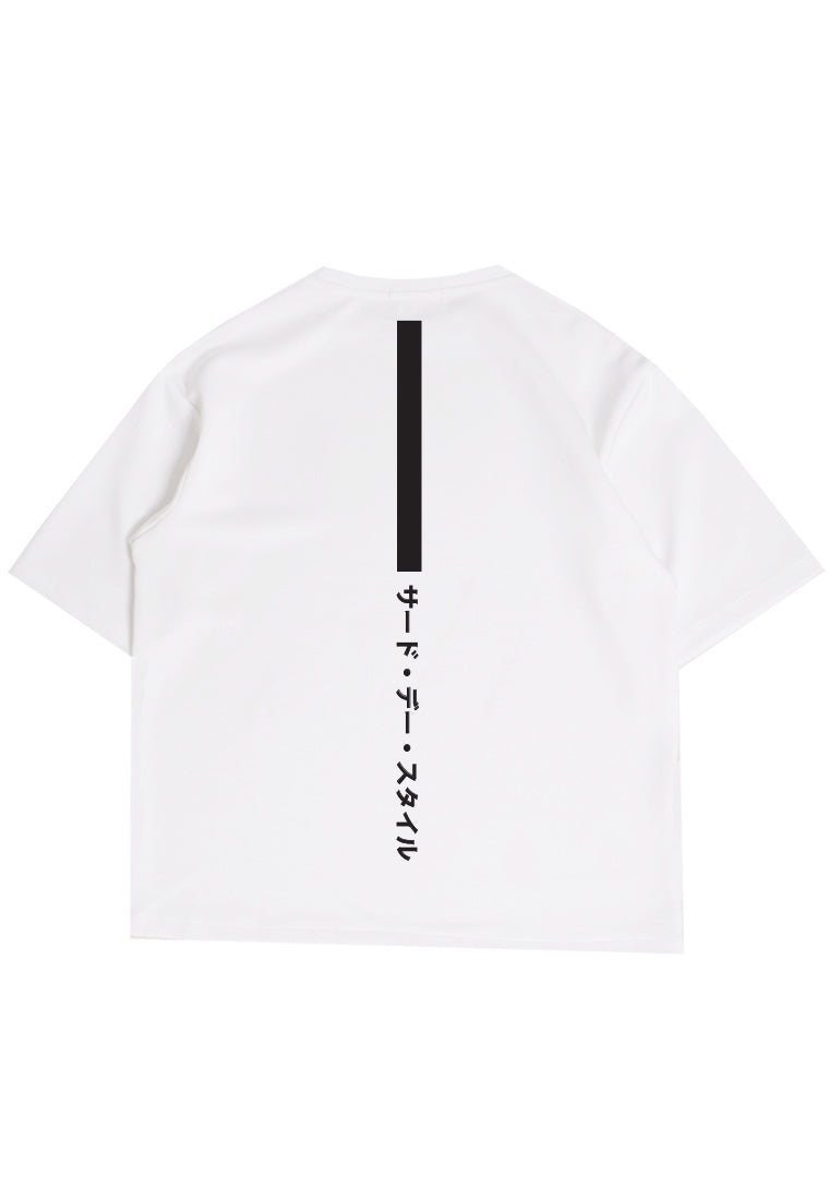 MTV39 Kaos Oversize Gambar Belakang Scubalux "katakana thdy up" putih