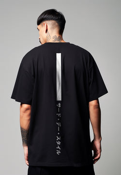 MTV41 Kaos Oversize Gambar Belakang Scubalux "katakana thdy up" hitam