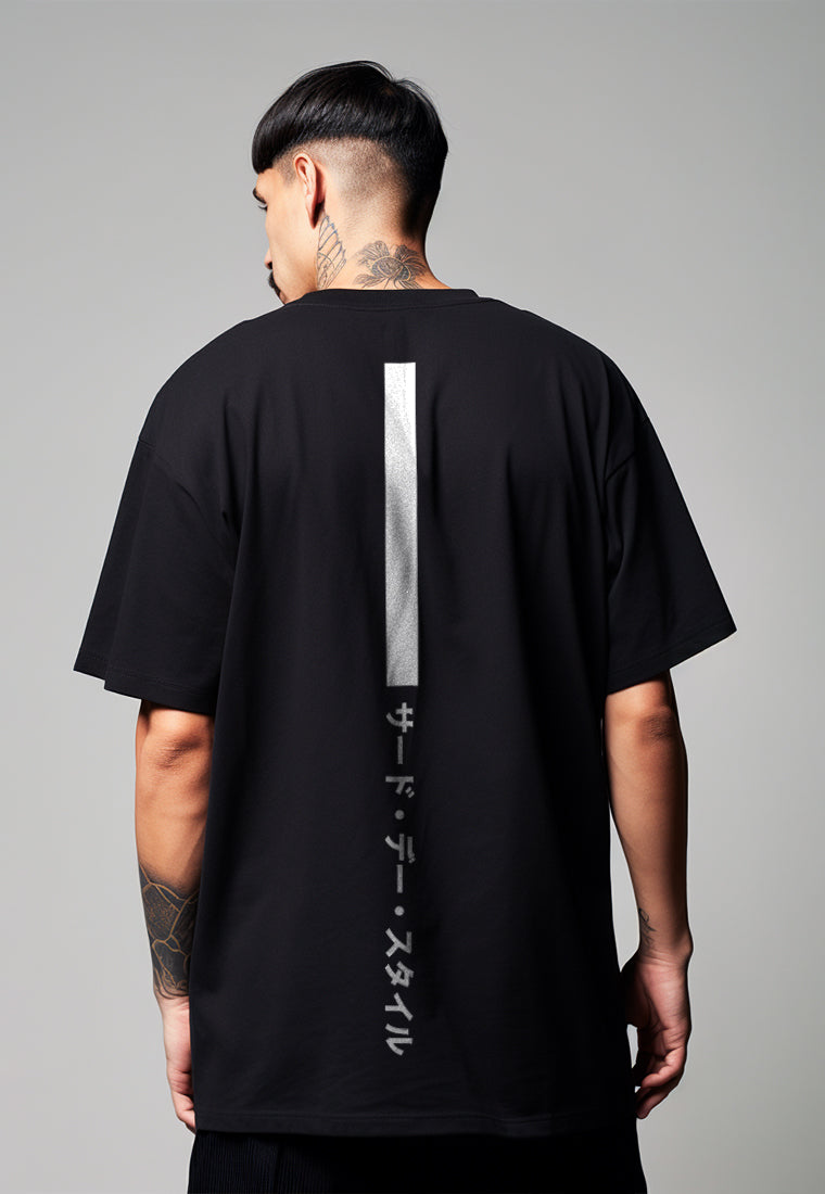 MTV41 Kaos Oversize Gambar Belakang Scubalux "katakana thdy up" hitam