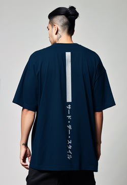 MTV42 Kaos Oversize Gambar Belakang Scubalux "katakana thdy up" navy