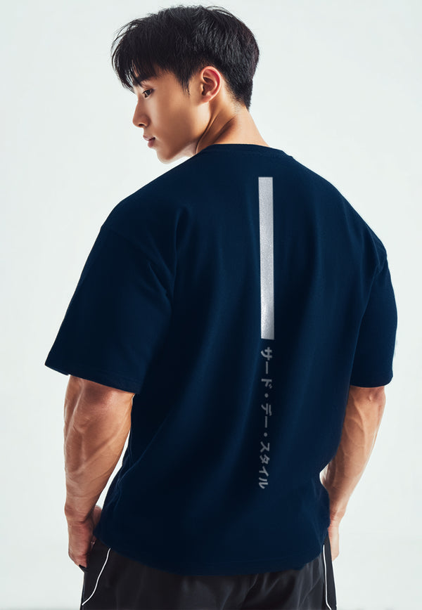 MTV42 Kaos Oversize Gambar Belakang Scubalux "katakana thdy up" navy