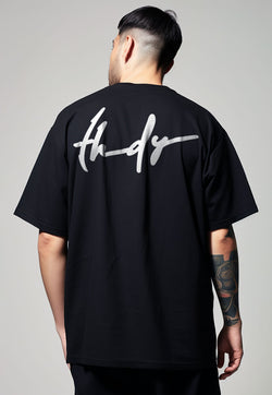 MTV46 Kaos Oversize Gambar Belakang Bahan Tebal "thdysign" hitam