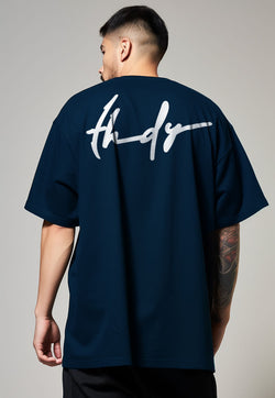 MTV47 Kaos Oversize Gambar Belakang Bahan Tebal "thdysign" navy