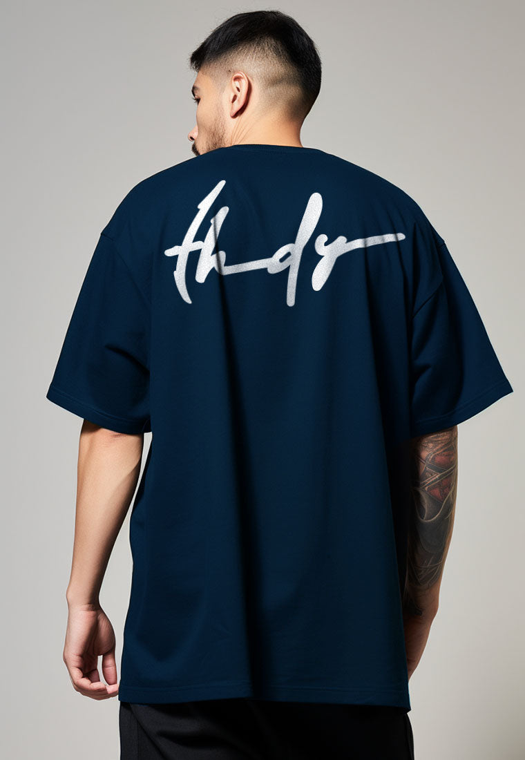 MTV47 Kaos Oversize Gambar Belakang Bahan Tebal "thdysign" navy