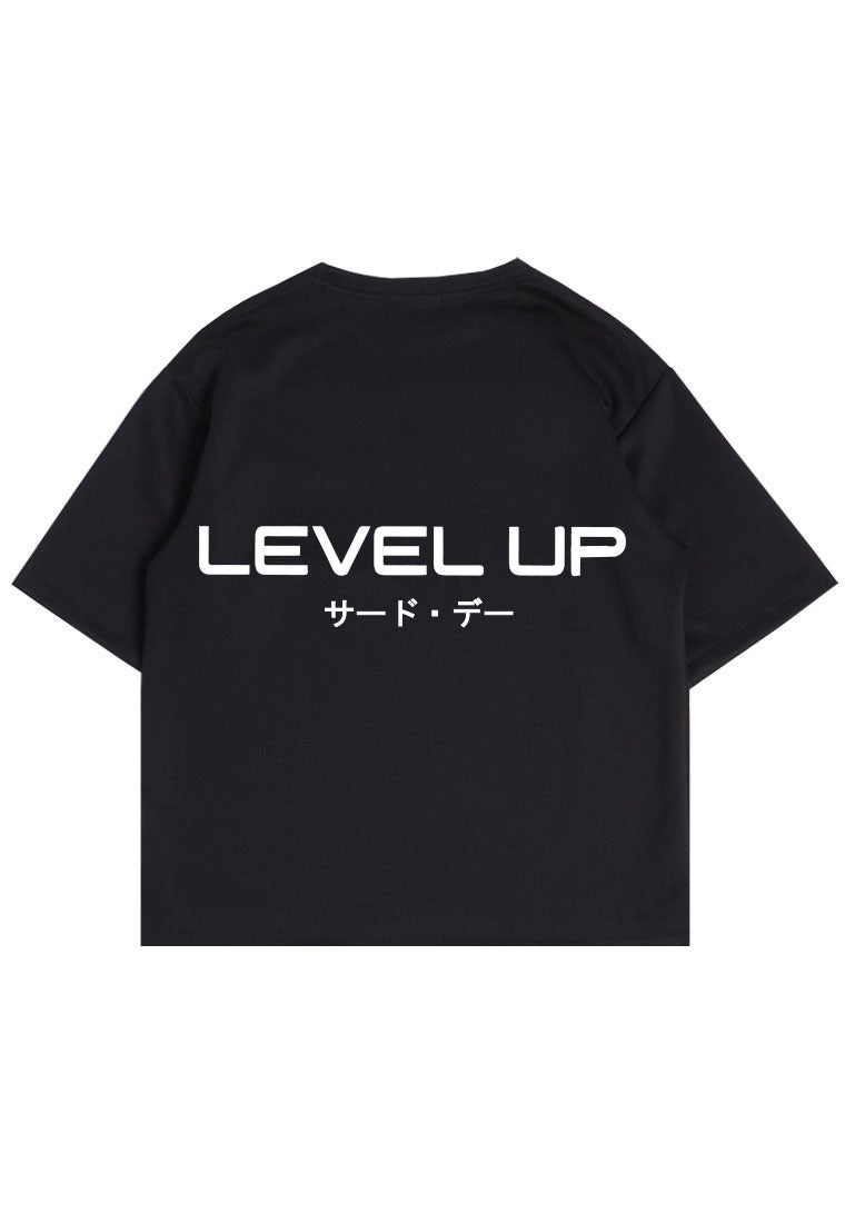 MTV54 Kaos Oversize Gym ScubaLux "level up" hitam