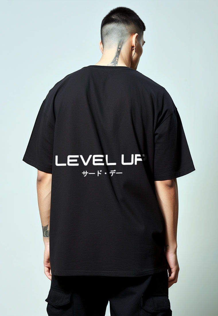 MTV54 Kaos Oversize Gym ScubaLux "level up" hitam