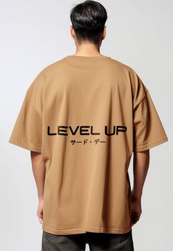 MTV56 Kaos Oversize Gym ScubaLux "level up" khaki