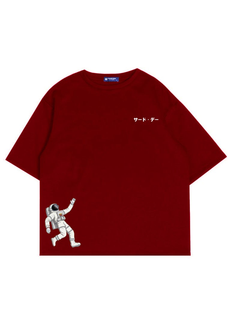 MTV60 kaos oversize distro pria thirdday astronot maroon