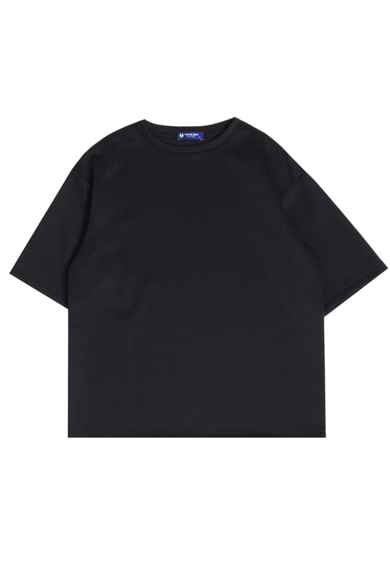 MTV61 kaos oversize pria tulisan belakang jepang kanji scuba bahan tebal third day hitam