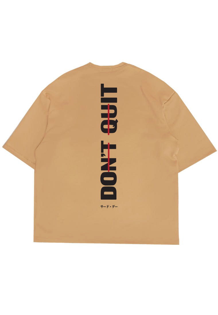 MTV64 Kaos Oversize Gym Bahan Tebal "dont quit" khaki