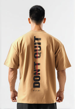 MTV64 Kaos Oversize Gym Bahan Tebal "dont quit" khaki