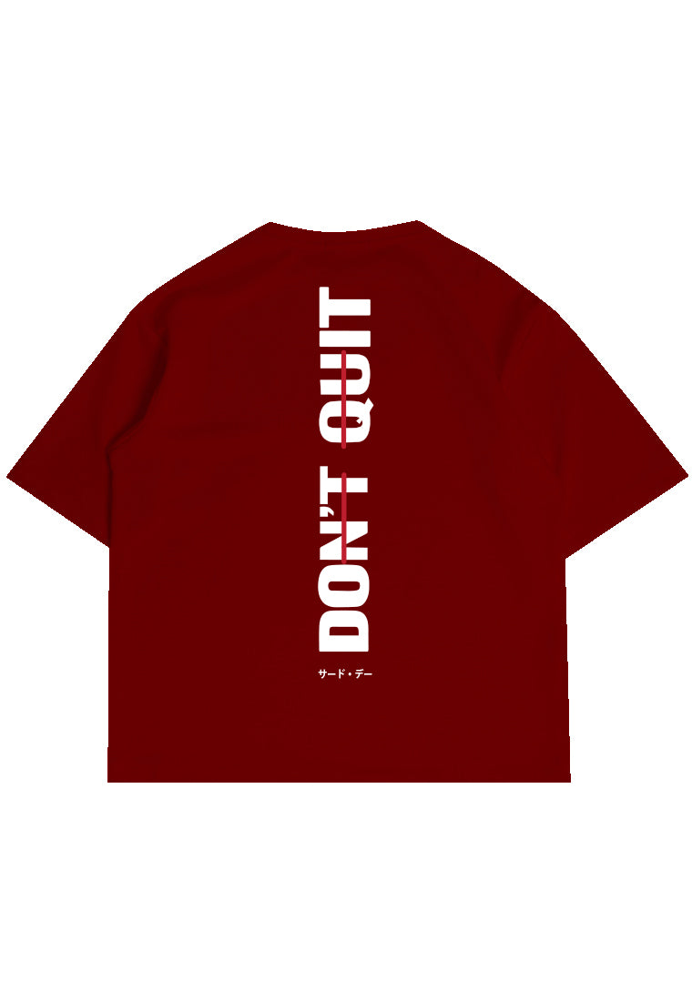 MTV65 Kaos Oversize Gym Bahan Tebal "dont quit" maroon